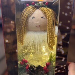 Festive Light Up Angel with Golden Braids
